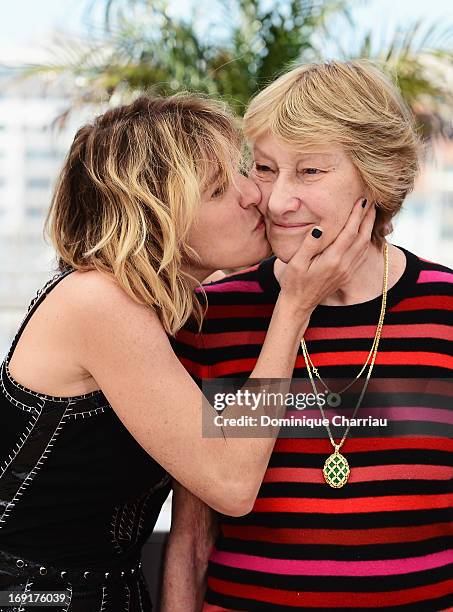 Director Valeria Bruni Tedeschi and actress Marisa Borini attend the photocall for 'Un Chateau En Italie' during The 66th Annual Cannes Film Festival...