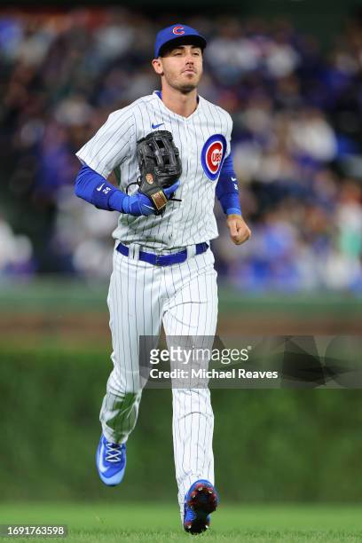 Cody Bellinger of the Chicago Cubs looks on against the Pittsburgh Pirates at Wrigley Field on September 19, 2023 in Chicago, Illinois.