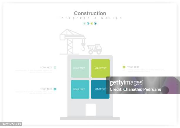 business vector infographic design template stock illustration. the concept of construction. ideas, concept, engineering, connection, organization - engineering-design-process-diagram stock illustrations
