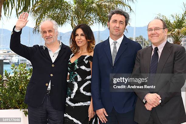 Director Paolo Sorrentino, actress Sabrina Ferilli, actor Toni Servillo and actor Carlo Verdone attend the 'La Grande Bellezza' Photocall during The...