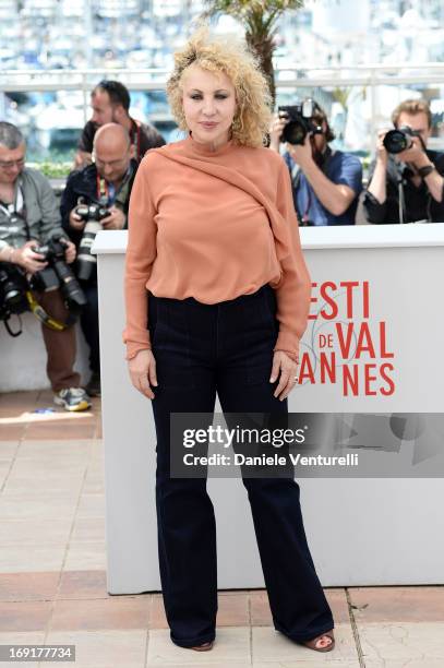 Actress Iaia Forte attends the photocall for 'La Grande Bellezza' during the 66th Annual Cannes Film Festival at Palais des Festivals on May 21, 2013...