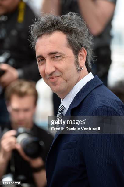 Director Paolo Sorrentino attends the photocall for 'La Grande Bellezza' during the 66th Annual Cannes Film Festival at Palais des Festivals on May...