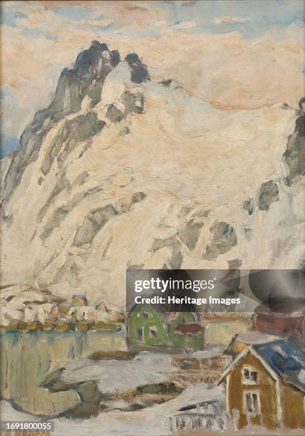 At the Foot of the Mountain. Study from Lofoten, 1905. Creator: Anna Katarina Boberg.