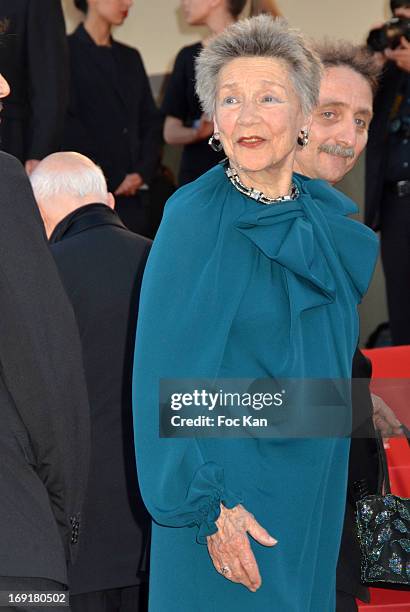 Emmanuelle Riva attends the Premiere of 'Blood Ties' during the 66th Annual Cannes Film Festival at the Palais des Festivals on May 20, 2013 in...