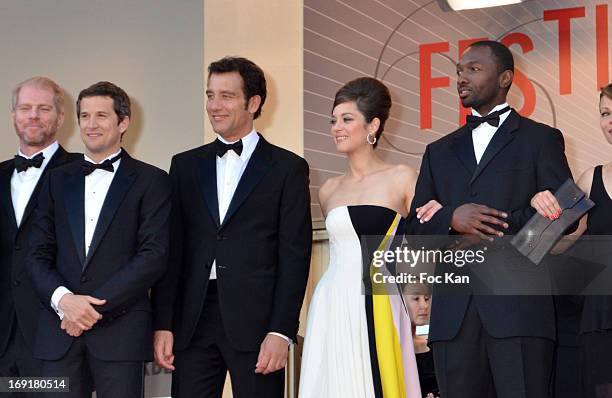 Noah Emmerich, director Guillaume Canet, actor Clive Owenand actress Marion Cotillard and actor Jamie Hector attend the Premiere of 'Blood Ties'...