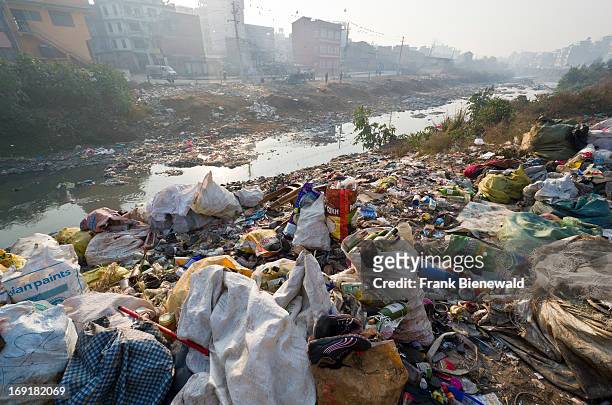 Garbage gets dumped at Bhagmati River in the middle of the city. The garbage collected off the streets of the capital city is mostly sorted for...