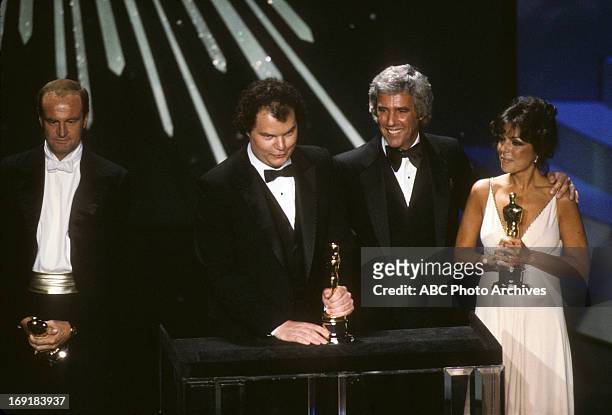 Broadcast Coverage - Airdate: March 29, 1982. L-R: PETER ALLEN, CHRISTOPHER CROSS, BURT BACHARACH AND CAROLE BAYER SAGER, BEST ORIGINAL SONG WINNERS...