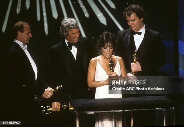Broadcast Coverage - Airdate: March 29, 1982. L-R: PETER ALLEN, BURT BACHARACH, CAROLE BAYER SAGER AND CHRISTOPHER CROSS, BEST ORIGINAL SONG WINNERS...