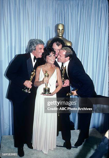 Backstage Coverage - Airdate: March 29, 1982. L-R: BURT BACHARACH, CAROLE BAYER SAGER, CHRISTOPHER CROSS AND PETER ALLEN, BEST ORIGINAL SONG WINNERS...