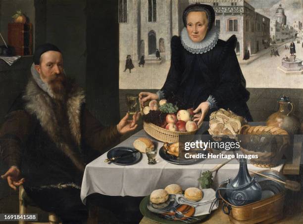 Double Portrait of an Elderly Couple, unknown date. Creator: Lucas van Valckenborch.