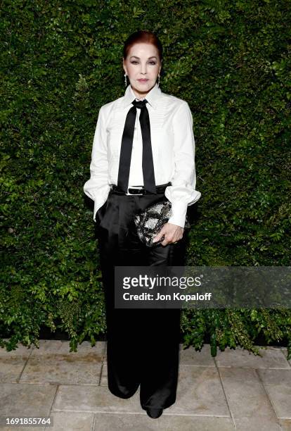 Priscilla Presley attends the CHANEL dinner to celebrate the launch of Sofia Coppola Archive: 1999-2023 at Chateau Marmont on September 19, 2023 in...