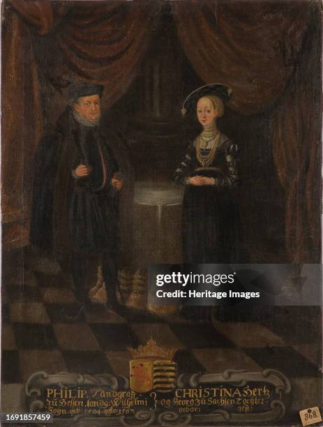 Philip, 1504-1567, Landgrave of Hesse-Kassel. Christina, 1505-1549, Princess of Saxony, circa 16th century. Creator: Anon.