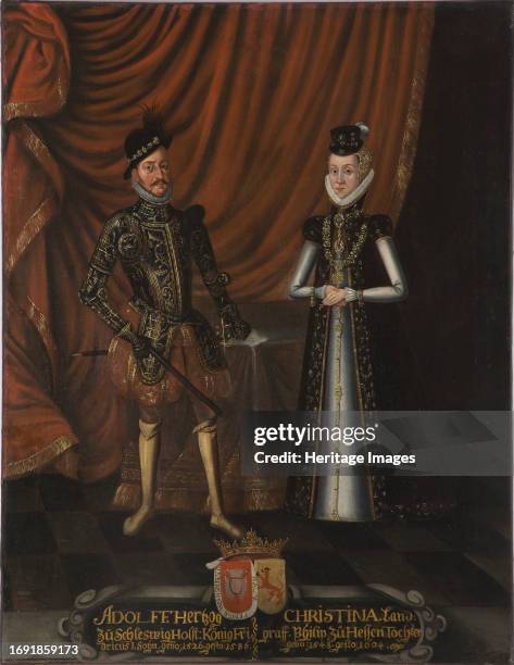 Adolf, 1526-1586, Duke of Holstein, Kristina, 1543-1604, Princess of Hesse-Kassel, circa 16th century. Creator: Anon.
