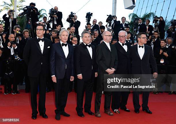 Screenwriter Richard LaGravenese, actor Michael Douglas, writer Greg Jacobs, director Steven Soderbergh, producer Jerry Weintraub and actor Matt...