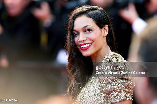 Actress Rosario Dawson attends the 'Cleopatra' premiere during The 66th Annual Cannes Film Festival at The 60th Anniversary Theatre on May 21, 2013...