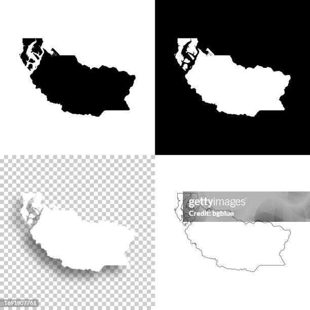 pierce county, washington. maps for design. blank, white and black backgrounds - tacoma stock illustrations