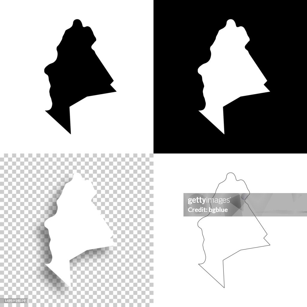 Mason County, West Virginia. Maps for design. Blank, white and black backgrounds