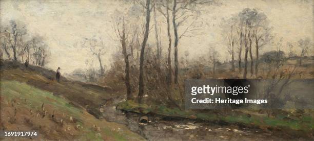 Landscape with a Running Brook. Scene from the Carolles in Normandy, 1880s. Creator: Per Ekstrom.