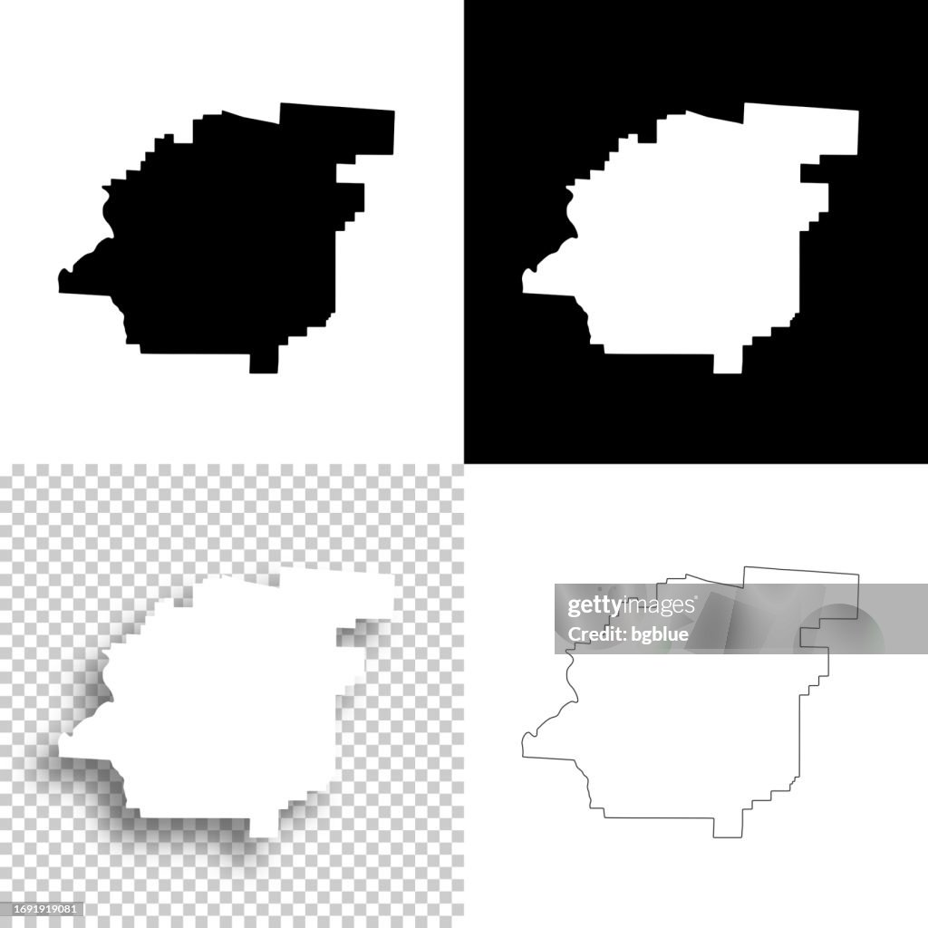 Calhoun County, Alabama. Maps for design. Blank, white and black backgrounds