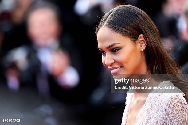 Joan Smalls attends the 'Cleopatra' premiere during The 66th Annual Cannes Film Festival at The 60th Anniversary Theatre on May 21, 2013 in Cannes,...