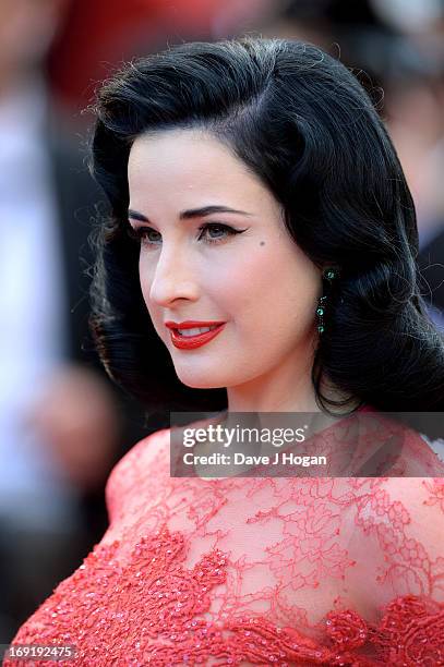 Dita Von Teese attends the 'Cleopatra' premiere during The 66th Annual Cannes Film Festival at The 60th Anniversary Theatre on May 21, 2013 in...