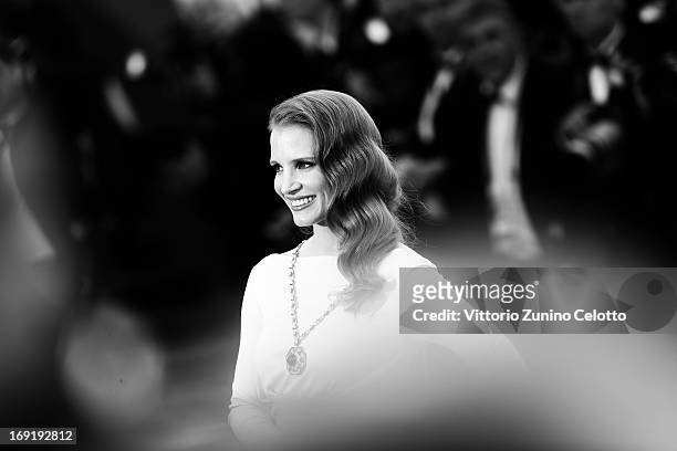 Actress Jessica Chastain attends the 'Cleopatra' Premiere during the 66th Annual Cannes Film Festival on May 21, 2013 in Cannes, France.