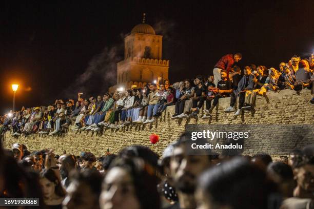 People from within the country and abroad attend Mawlid al-Nabi celebrations near Ukbe bin Nafi Mosque in Kairouan, Tunisia on September 26, 2023.