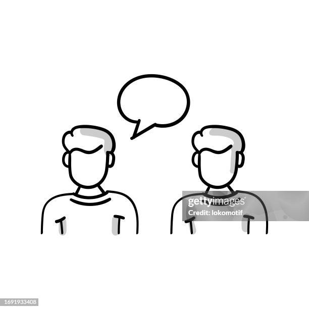 job interview sketchy doodle vector icon with editable stroke. the icon is suitable for web design, mobile apps, ui, ux, and gui design. - office interview stock illustrations