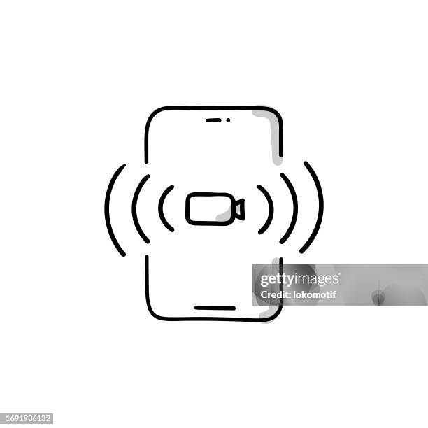 boardcasting sketchy doodle vector icon with editable stroke. the icon is suitable for web design, mobile apps, ui, ux, and gui design. - website creation stock illustrations