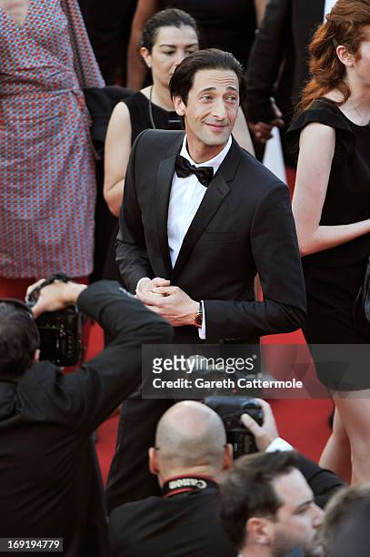 Actor Adrien Brody attends the 'Cleopatra' premiere during The 66th Annual Cannes Film Festival at The 60th Anniversary Theatre on May 21, 2013 in...