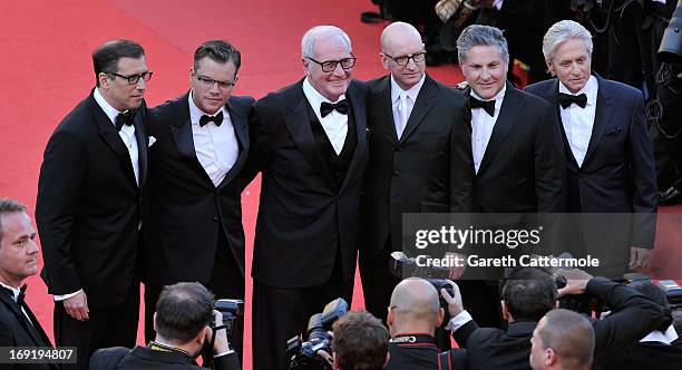 Screenwriter Richard LaGravenese, actor Matt Damon, producer Jerry Weintraub, director Steven Soderbergh, producer Greg Jacobs and actor Michael...