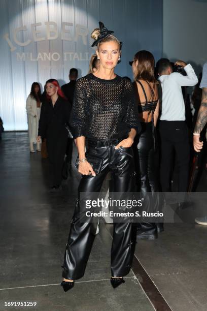 Martina Colombari attends the Iceberg fashion show during the Milan Fashion Week Womenswear Spring/Summer 2024 on September 20, 2023 in Milan, Italy.