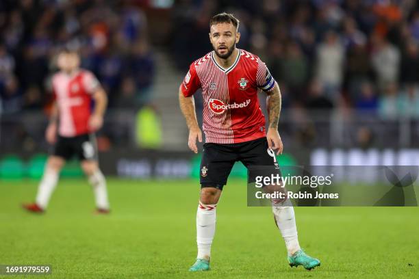 Adam Armstrong of Southampton during the Sky Bet Championship match between Southampton FC and Ipswich Town at St. Mary's Stadium on September 19,...