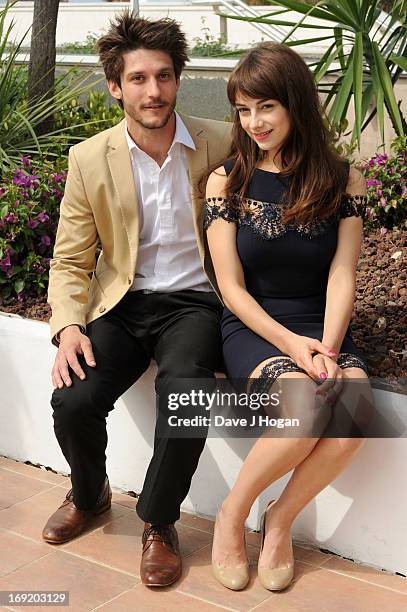 Actor Jean-Sebastien Courchesne and actress Sophie Desmarais attend the 'Sarah Prefere La Course' Photocall during The 66th Annual Cannes Film...