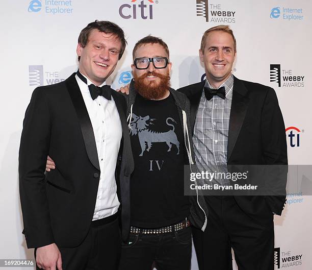 Teddy Goff, Harper Reed, Michael Stalby attend the 17th Annual Webby Awards at Cipriani Wall Street on May 21, 2013 in New York City.