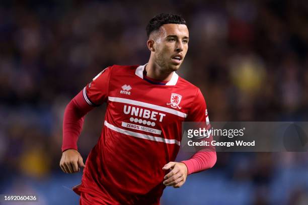 Sam Greenwood of Middlesbrough looks on during the Sky Bet Championship match between Sheffield Wednesday and Middlesbrough at Hillsborough on...