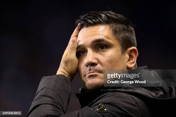 Xisco Munoz, Manager of Sheffield Wednesday, looks on prior to the Sky Bet Championship match between Sheffield Wednesday and Middlesbrough at...