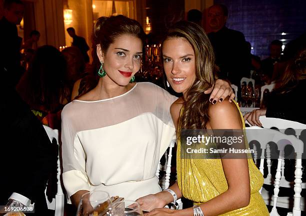 Models Ana Beatriz Barros and Alessandra Ambrosio attend the 'De Grisogono' Party during The 66th Annual Cannes Film Festival at Hotel Du Cap Eden...