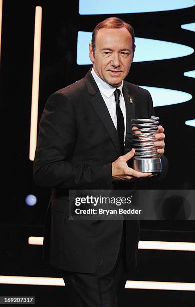 Kevin Spacey speaks onstage at the 17th Annual Webby Awards at Cipriani Wall Street on May 21, 2013 in New York City.