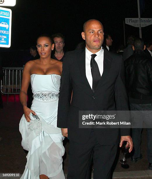 Mel B and Stephen Belafonte at Plage Royal during The 66th Annual Cannes Film Festival on May 21, 2013 in Cannes, France.