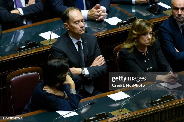 Luca Ciriani during the State Funeral for Giorgio Napolitano, Italy's former president, at the Palazzo Montecitorio 26 September 2023, Rome, Italy,