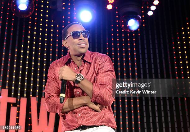 Actor/rapper Chris 'Ludacris' Bridges performs at the premiere of Universal Pictures' "Fast & Furious 6" at Gibson Amphitheatre on May 21, 2013 in...