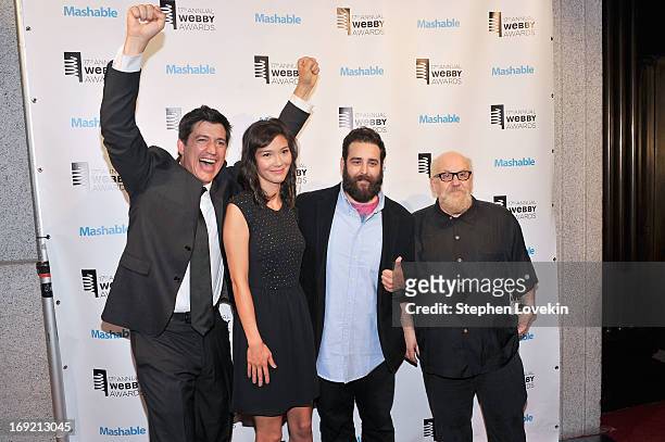 Ken Marino, Erica Oyama, Mike Rosenstein and Stuart Cornfeld attend the 17th Annual Webby Awards at Cipriani Wall Street on May 21, 2013 in New York...