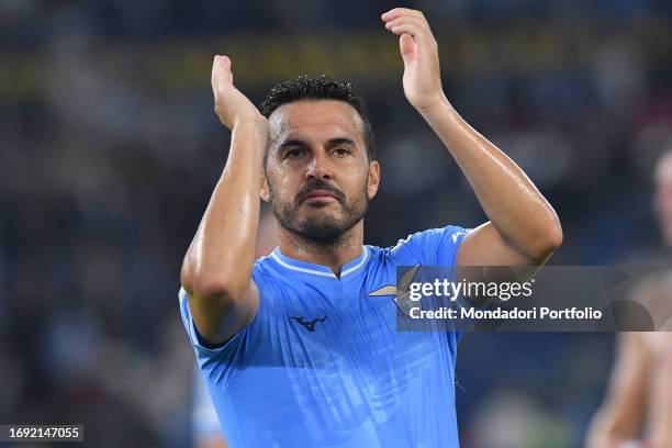 Lazio player Pedro during the match Lazio-Atletico Madrid at the Stadio Olimpico. Rome , September 19th, 2023