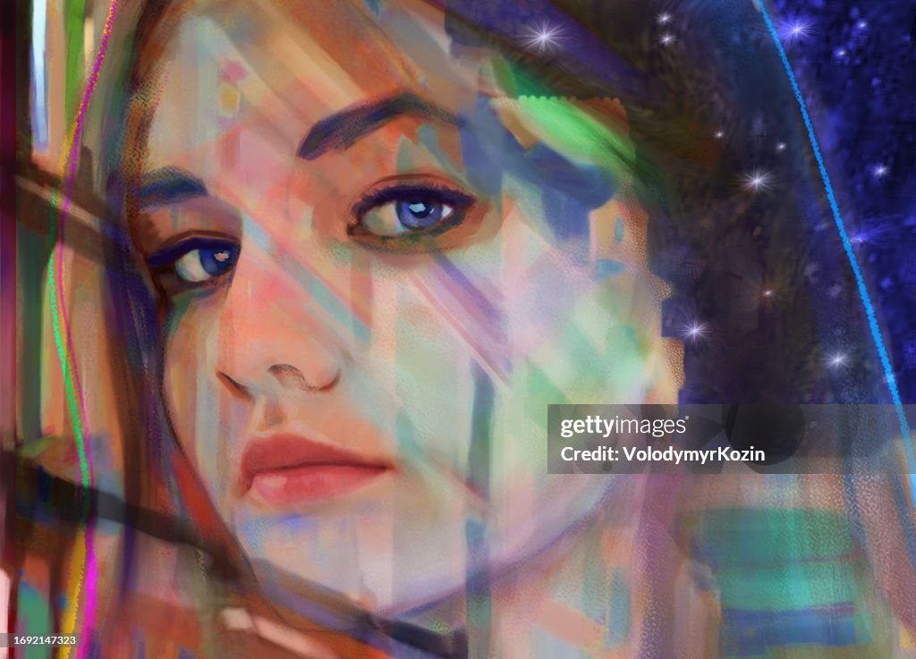 Translucent Femail Translucent Female Portrait On The Background Of A City Street High-Res ...