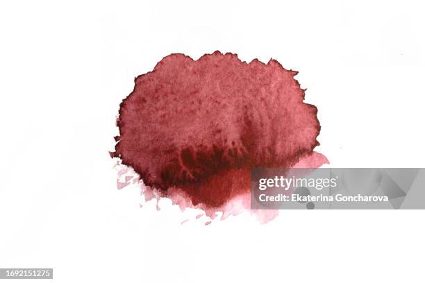 red blob with watercolor paint - lipstick stain stock pictures, royalty-free photos & images