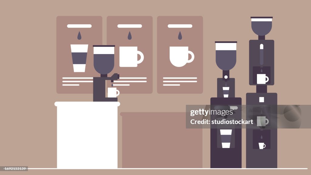 Coffee machines in coffee shop