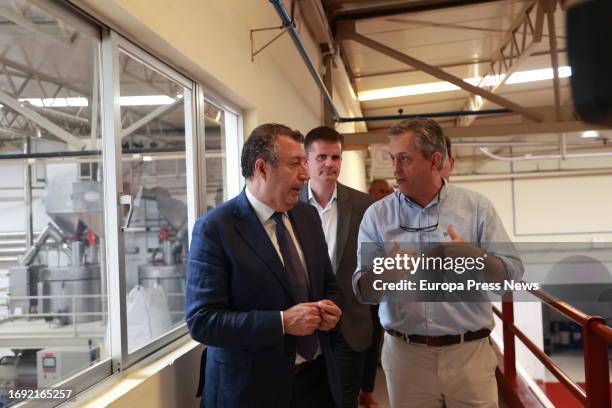 The president of the Provincial Council, Javier Fernandez, during the visit to the mantecados la Estepeña factory, on September 20, 2023 in Seville ....