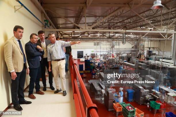 The president of the Provincial Council, Javier Fernandez, during the visit to the mantecados la Estepeña factory, on September 20, 2023 in Seville ....