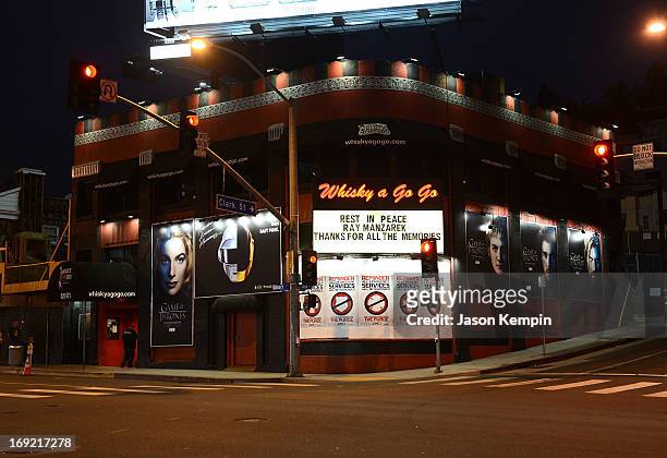 The exterior of Whisky a Go Go is seen on May 21, 2013 in West Hollywood, California.